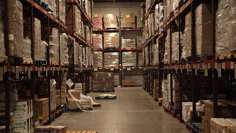 maryland food bank warehouse shelves stocked