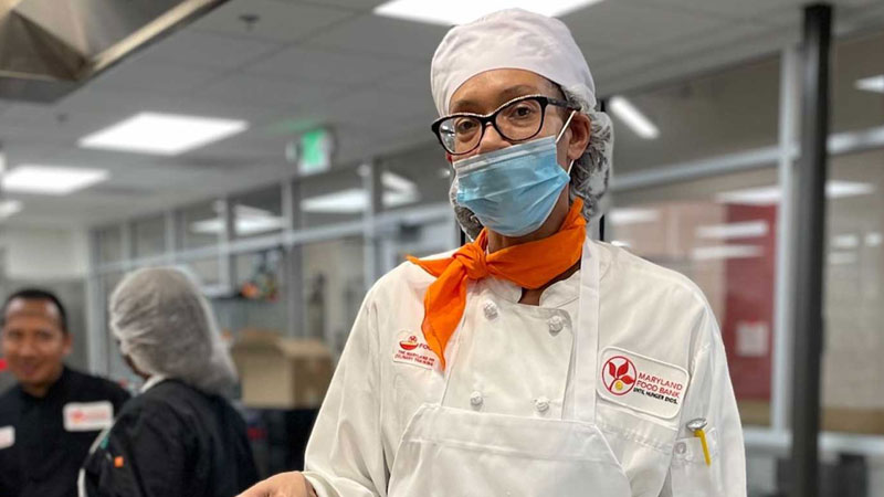 Lateesha in the FoodWorks kitchen