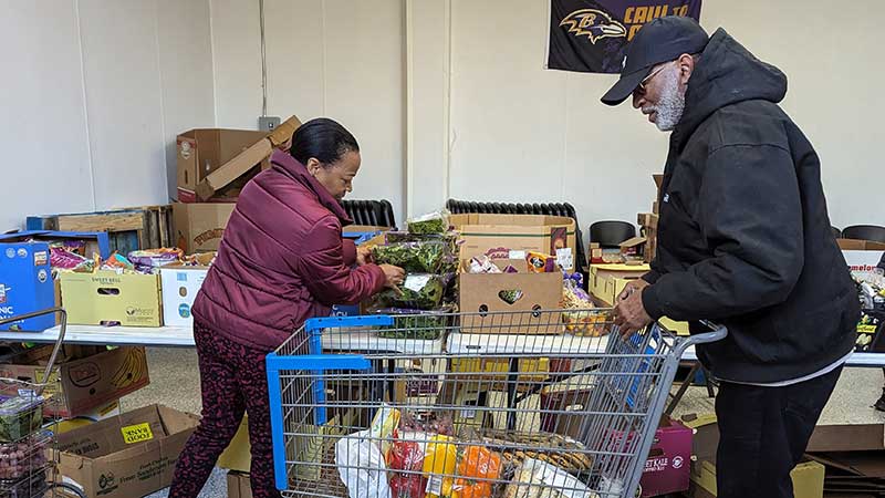 indoor food distribution at City of Refuge