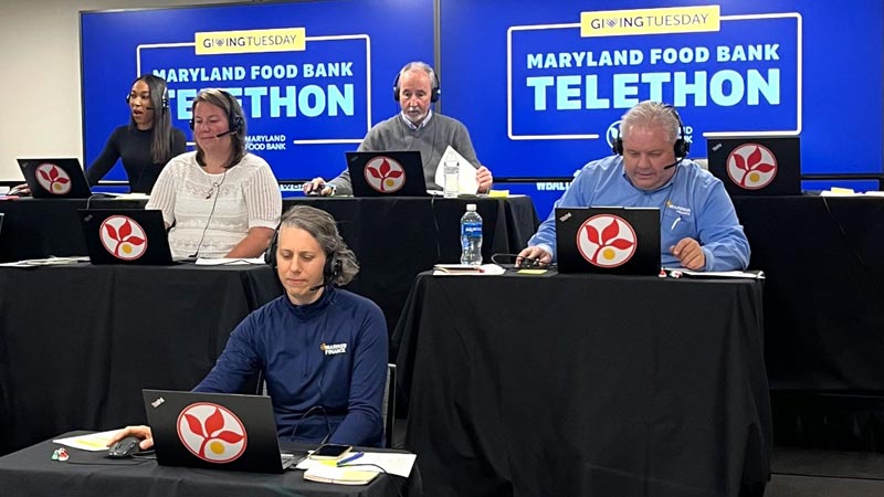 volunteers taking phone donations during GivingTuesday Telethon with WBAL