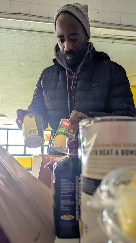 Jay at the Belmont Elementary School Pantry