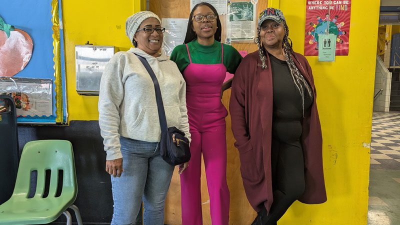 three women who are part of the Belmont Elementary School Pantry team