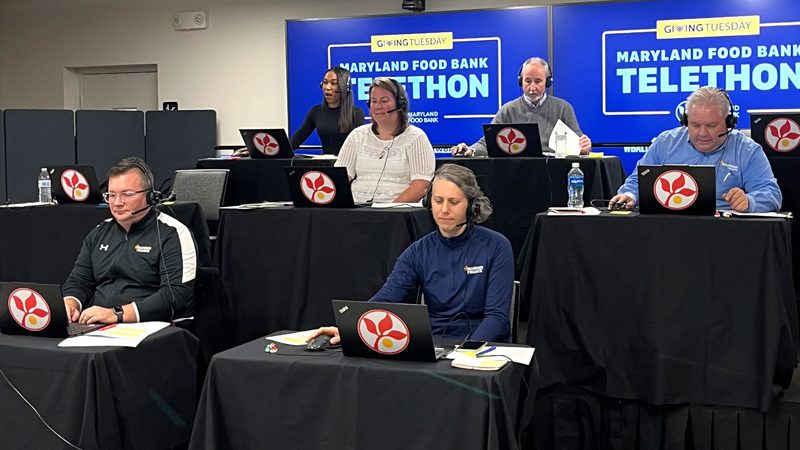 volunteers taking phone calls during our GivingTuesday Telethon